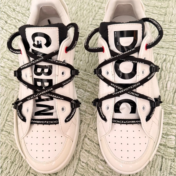 Dolce & Gabbana Other - Dolce & Gabbana White Sneakers with Black Logo Laces